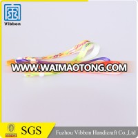 Personalized colorful printing satin ribbon wristband/bracelet for promotion