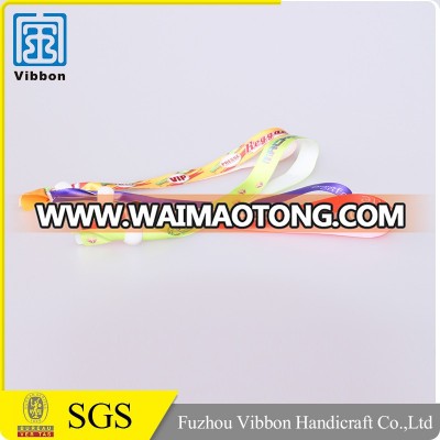 polyester custom festival fabric sublimated satin ribbon wristband for concert event