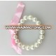 Sweet Princess Pearl Bracelet Pink Elastic Ribbon Decoration for Girls