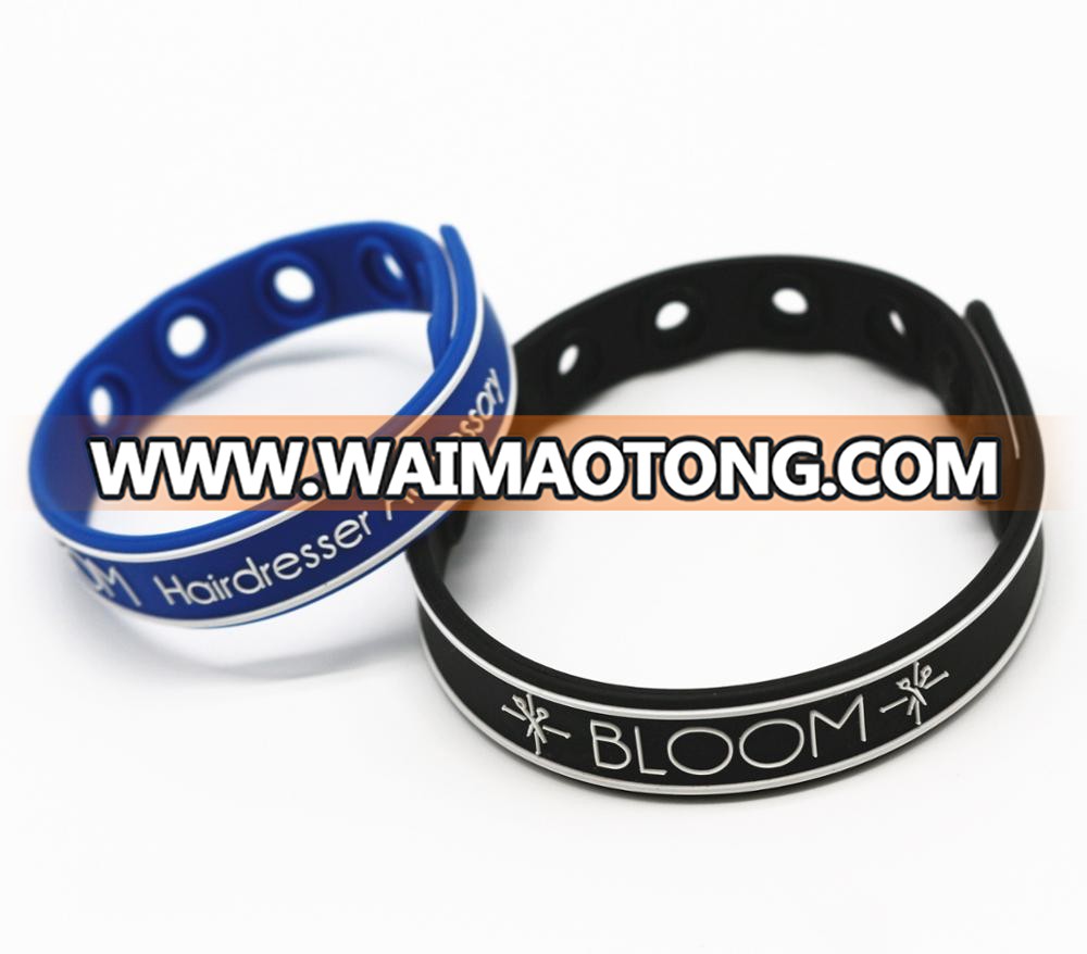 hot selling cheap colorful logo print adjustable event wristband Eco-friendly festival silicone bracelet